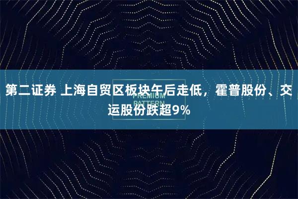 第二证券 上海自贸区板块午后走低，霍普股份、交运股份跌超9%
