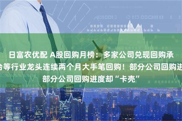 日富农优配 A股回购月榜：多家公司兑现回购承诺，贵州茅台等行业龙头连续两个月大手笔回购！部分公司回购进度却“卡壳”