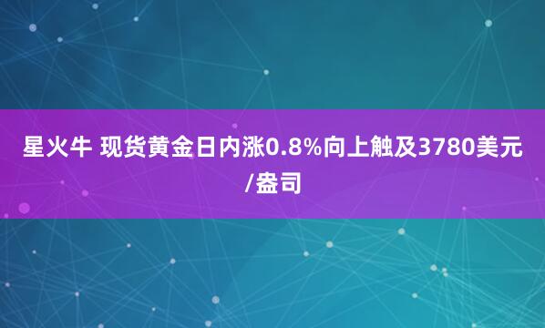 星火牛 现货黄金日内涨0.8%向上触及3780美元/盎司