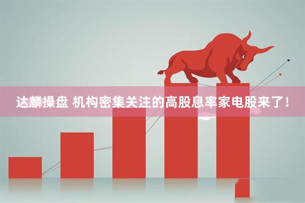 达麟操盘 机构密集关注的高股息率家电股来了！