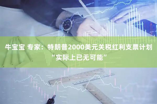 牛宝宝 专家：特朗普2000美元关税红利支票计划“实际上已无可能”