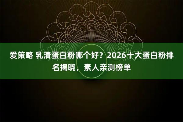 爱策略 乳清蛋白粉哪个好？2026十大蛋白粉排名揭晓，素人亲测榜单
